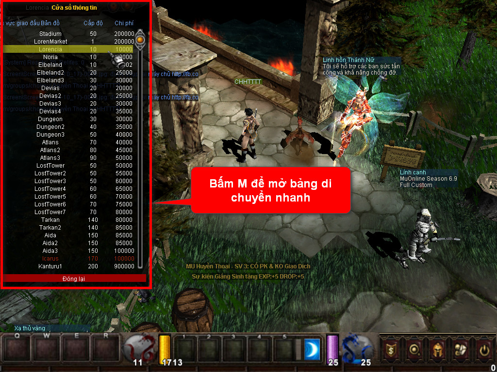 Chức năng chính của Game MU Quỷ Vương