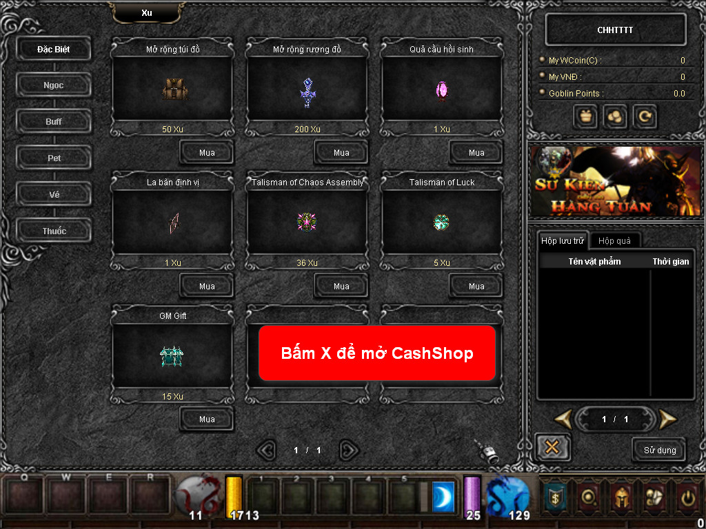 Chức năng chính của Game MU Quỷ Vương